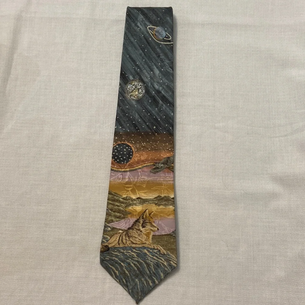 Endangered Species 100% Silk Mens Tie -Excellent Used Condition! Quick Shipping!
